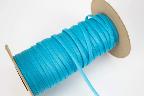Blue Organza Trim Spaghetti Straps Hollow Tube Tubular 28 yards Remnant
